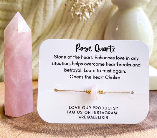 Rose Quartz Bracelet - Drop