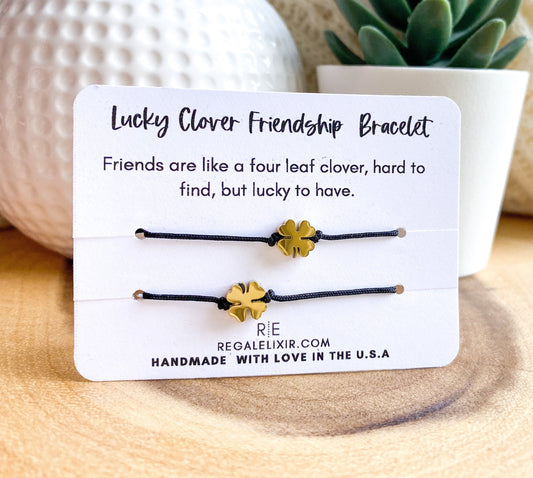 Gold Clover Bracelet Set