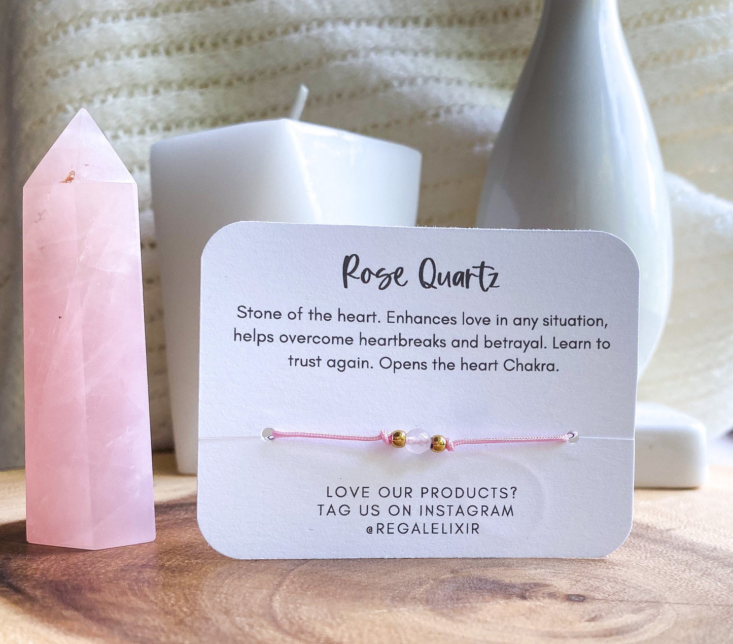 Rose Quartz Bracelet - Single Bead