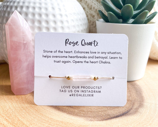 Rose Quartz Bracelet - Rectangle