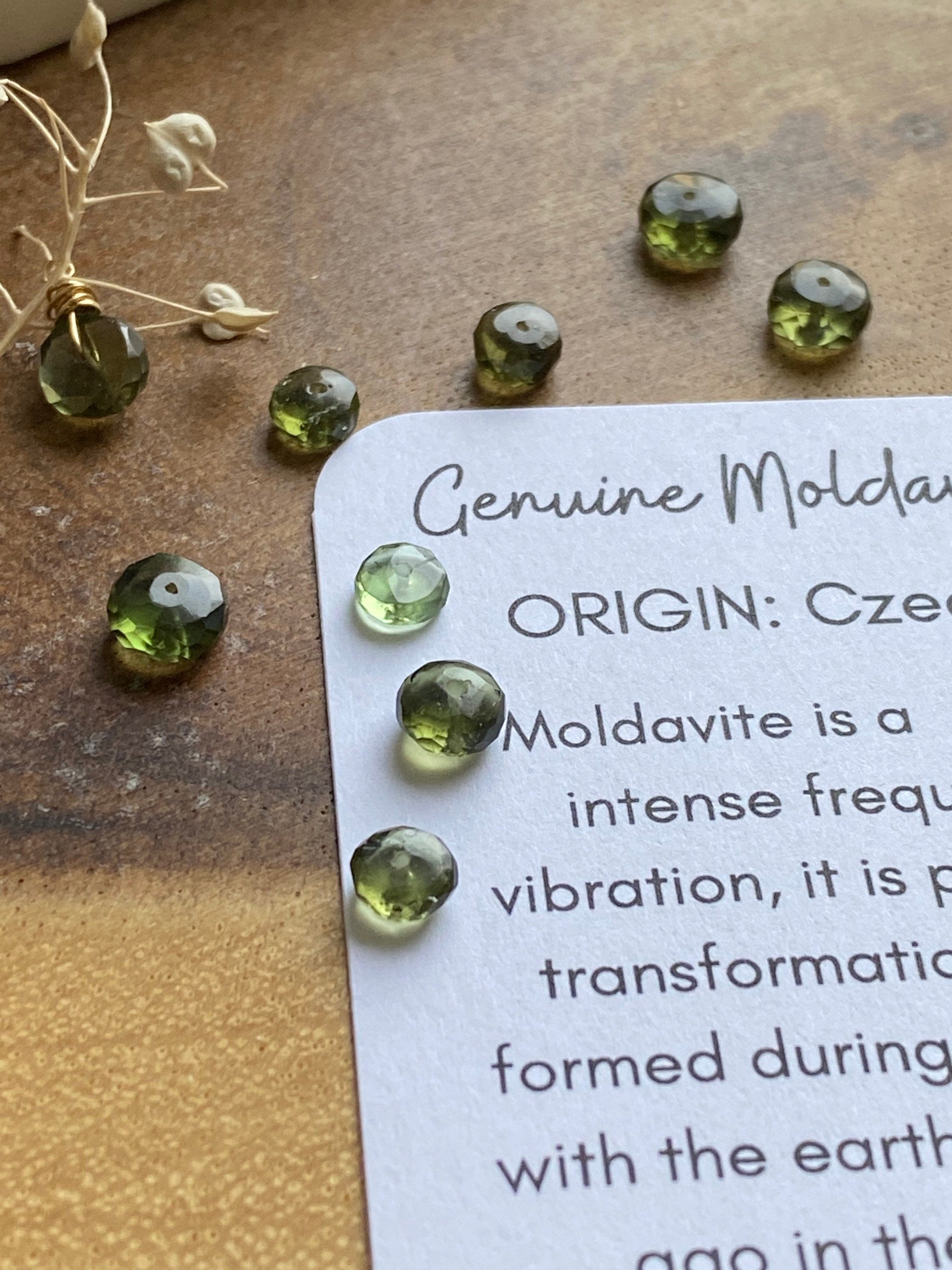 Genuine moldavite online bracelet