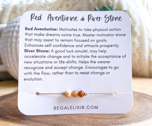 Red Aventurine - River stone Bracelet