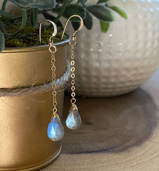 Gold Filled Labradorite Earrings