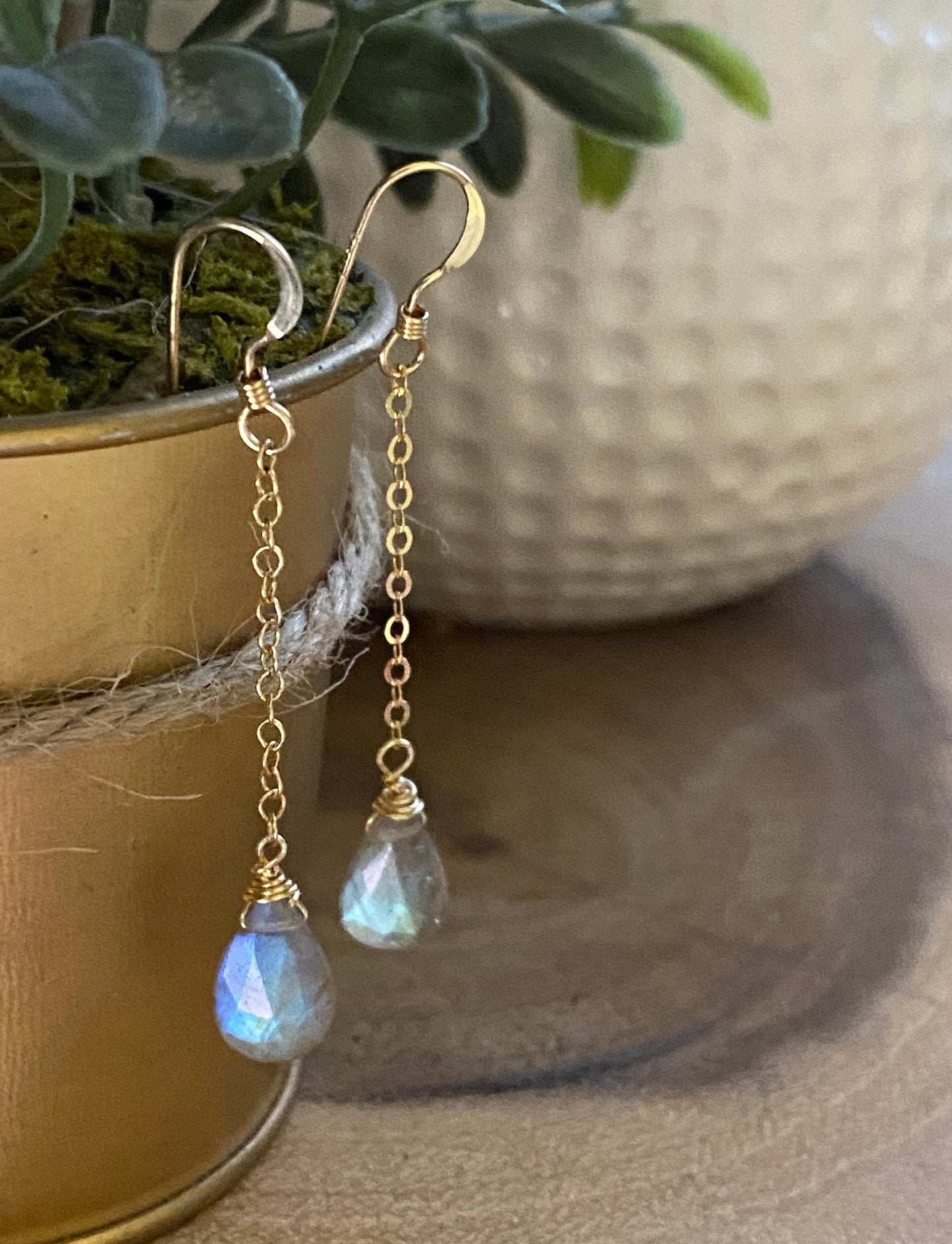 Gold Filled Labradorite Earrings