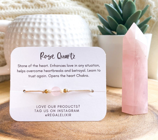 Rose Quartz Bracelet - Coin