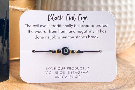 Black Tourmaline + Evil Eye Bracelet