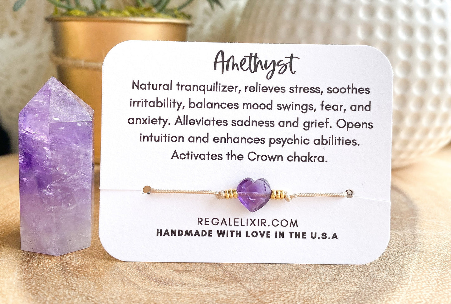 Amethyst Heart Bracelet