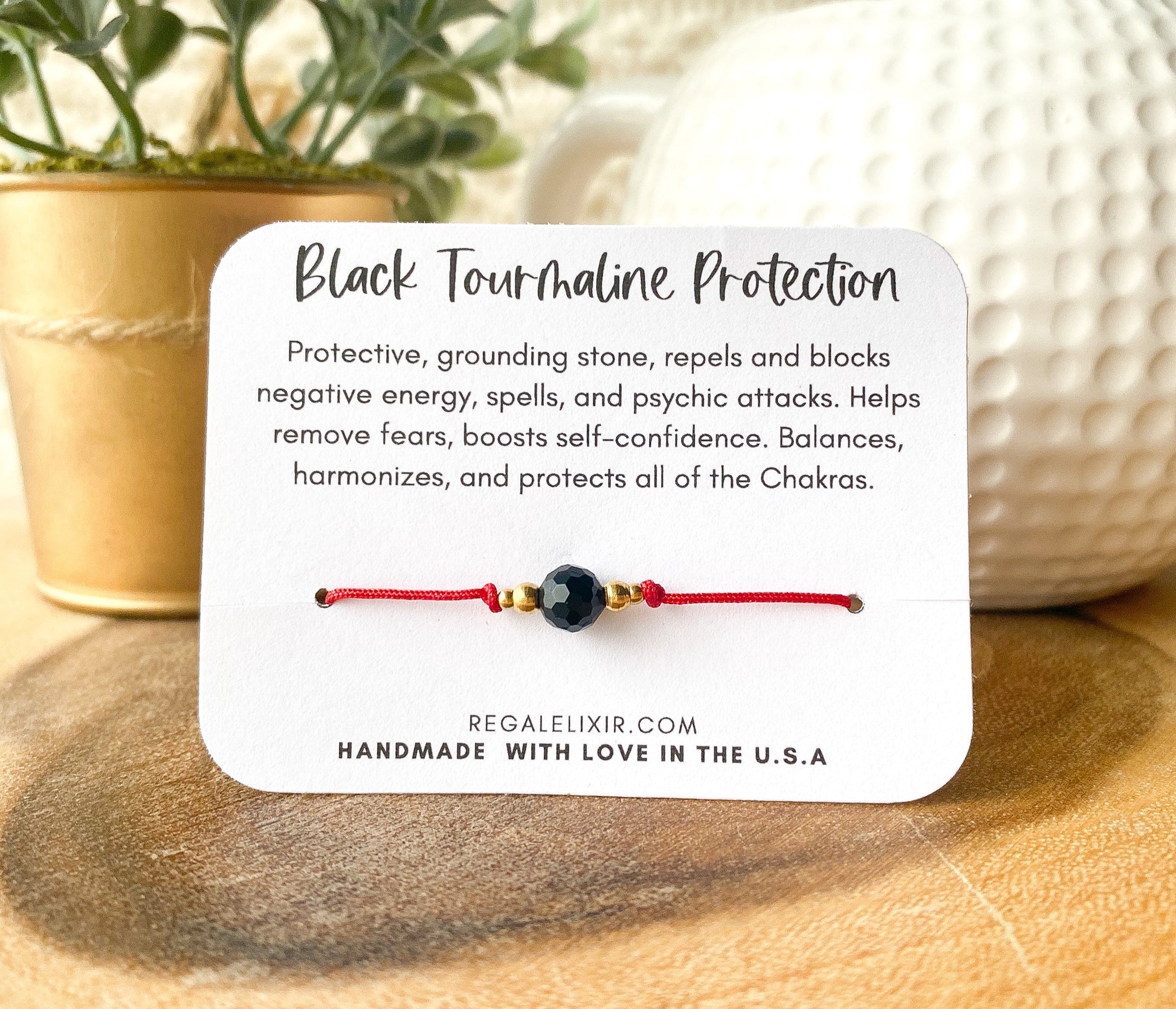 Black tourmaline bracelet | protection bracelet | black tourmaline with red string black tourmaline gold bracelet empath protection bracelet