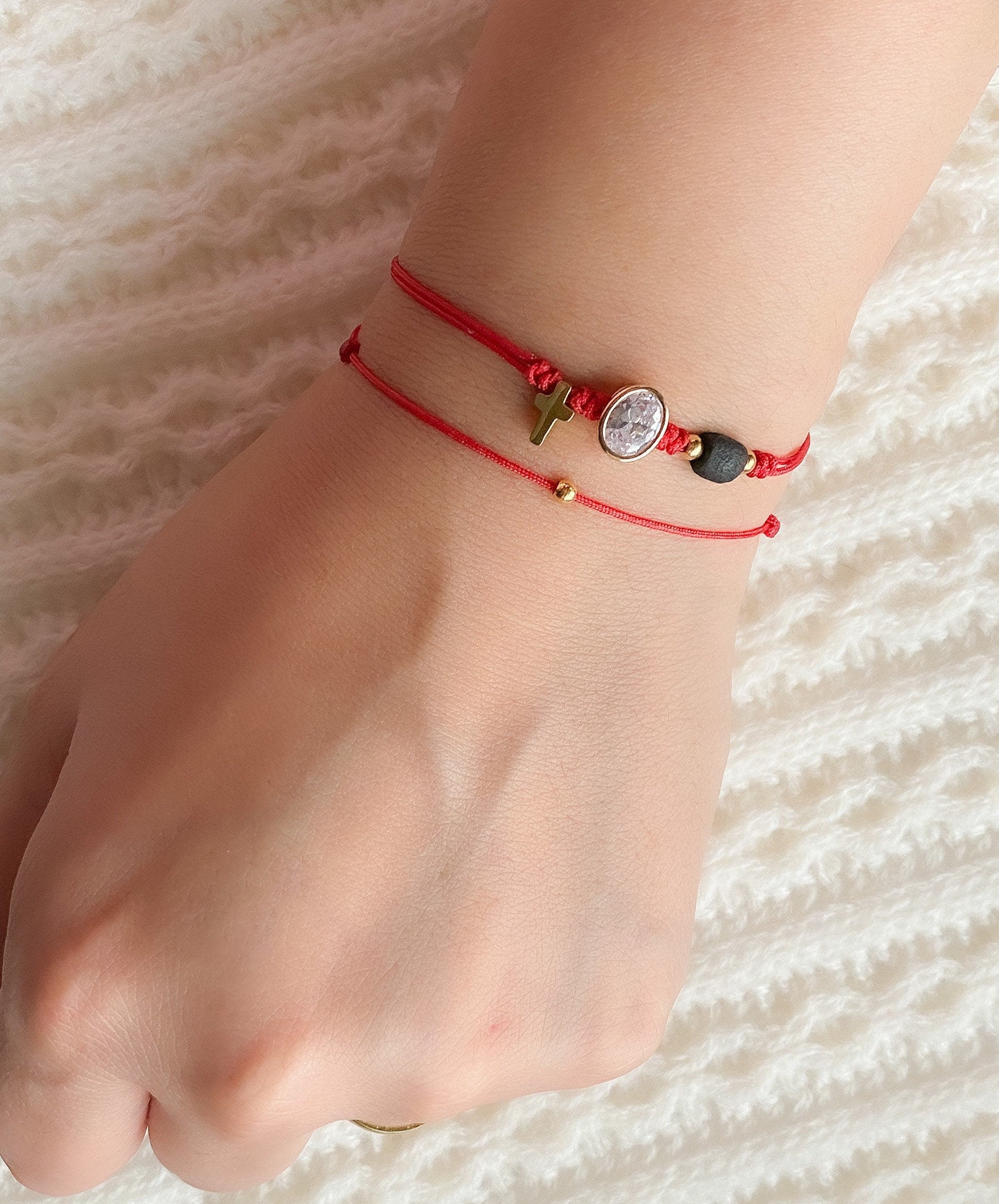 Azabache bracelet | Genuine Azabache bracelet | Jet bracelet with red string | red string bracelet for baby | red string azabache