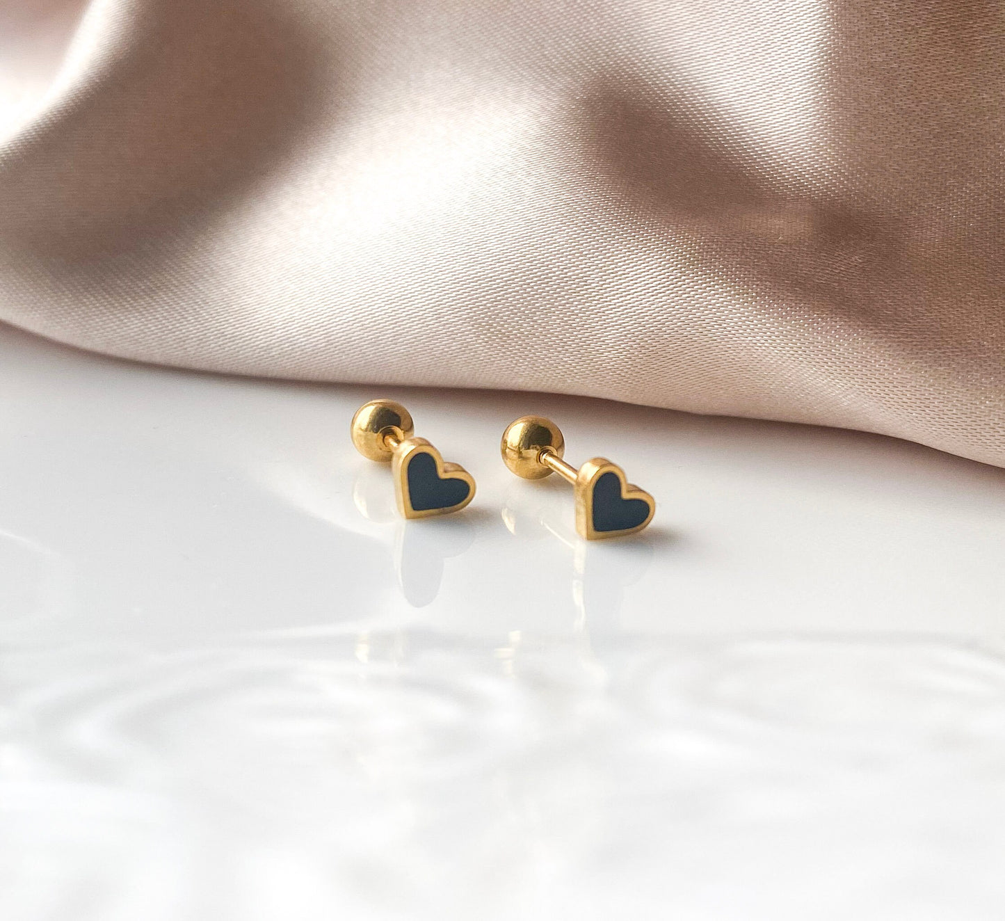 Tiny Heart Screwback Earrings