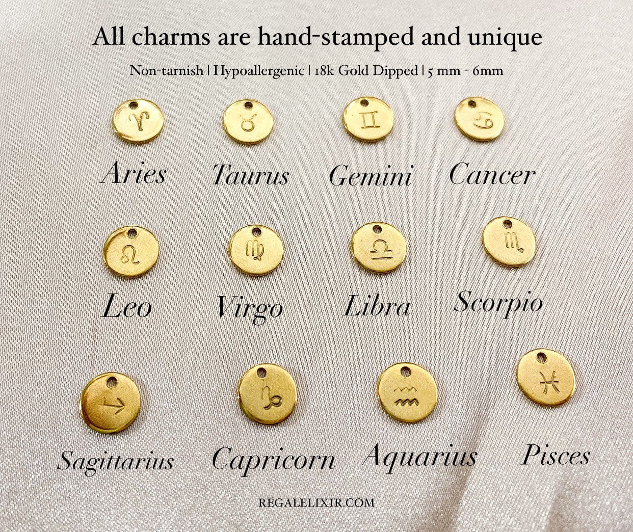 Aquarius Zodiac Necklace with crystals